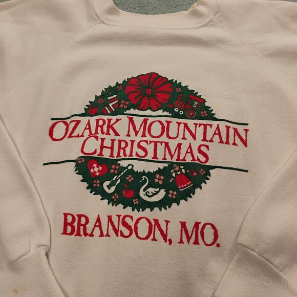 VTG Ozark Mountain Christmas Branson Missouri Sweatshirt Womens Size Large - Picture 3 of 8